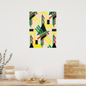 ビンテージ アールデコ ポショワール ジャズ 幾何学図形 ポスター (キッチン)