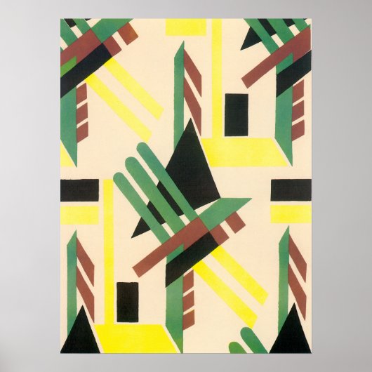 ビンテージ アールデコ ポショワール ジャズ 幾何学図形 ポスター (正面)