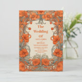 ビンテージ アール・ヌーヴォー ウェディング 招待状 (スタンド正面)