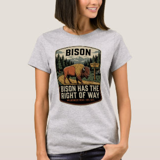 ビンテージ・イエローストーン バイソン優先道路 Tシャツ