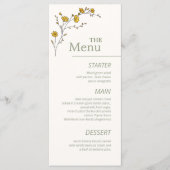 ビンテージ イエロー フローラル エレガント グリーン ラスティック メニュー (正面)