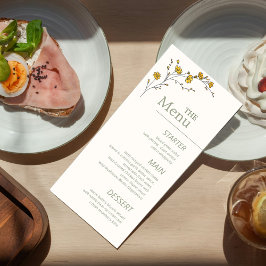 ビンテージ イエロー フローラル エレガント グリーン ラスティック メニュー