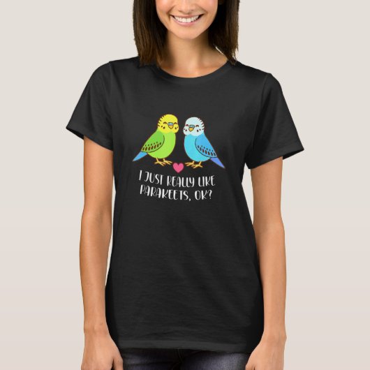 ビンテージ インコ オウム 私はただ本当に鳥が好き Tシャツ (正面)