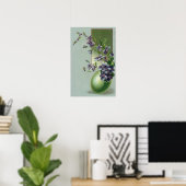 ビンテージ イースターエッグに咲く紫の花 ポスター (ホームオフィス)