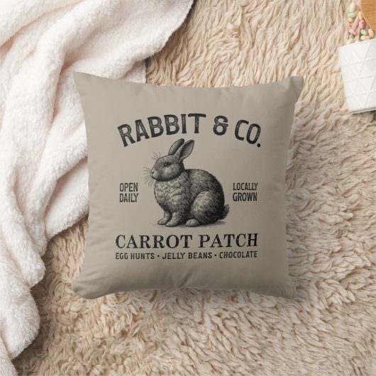 ビンテージ イースター ウサギ クッション (ブランケット)