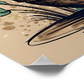 ビンテージ イースター ウサギ 卵のバスケット 花 春 ポスター (角)