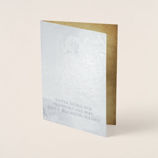 ビンテージ イースター エンジェル グリーティング 箔カード (正面)