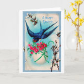 ビンテージ イースター スワロフ エッグ フラワー カード (黄色い花)