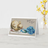 ビンテージ イースター チック ブーケ カード (黄色い花)