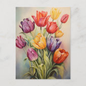 ビンテージ イースター チューリップ 花 ポストカード (正面)