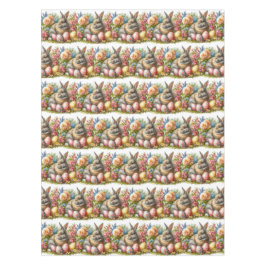 ビンテージ イースター バニー 春の花 テーブルクロス