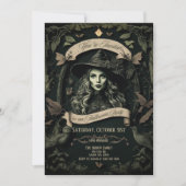 ビンテージ ウィッチ ゴシック ヴィクトリアン ハロウィン 招待状 (正面)