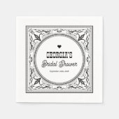 ビンテージ ウェスタンカウガール チック ラスティック ブライダルシャワー スタンダードカクテルナプキン (正面)