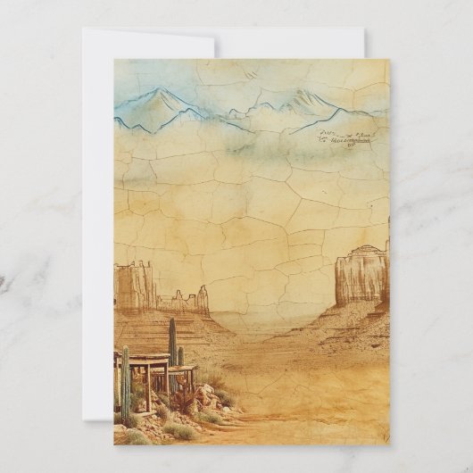 ビンテージ ウェスタン カウボーイ ラスティック カントリー ウェディング セーブザデート (裏面)