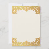 ビンテージ ウェディング ゴールド スクリプト エレガント アンティーク アイボリー 招待状 (裏面)