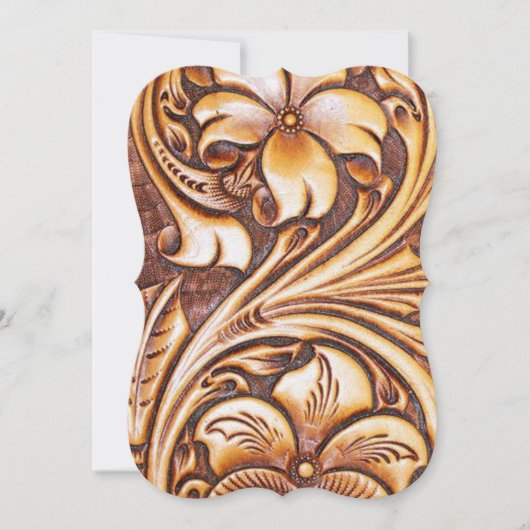 ビンテージ ウエスタン カントリー カウボーイ ツール レザー 招待状 (正面)