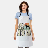 ビンテージ ウエスタン 馬 サークルTシャツ デザイン エプロン (着用した状態)