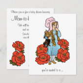 ビンテージ オズの魔法使い ドロシー 女の子 ベイビーシャワー 招待状 (正面/裏面)