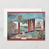 ビンテージ オハイオ州 レッド ポストカード (正面/裏面)