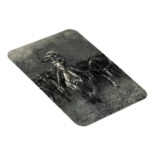 ビンテージ・カウボーイズ フレデリック・レミントンによるスタンピード マグネット (右側)