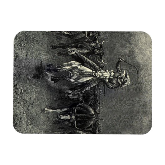 ビンテージ・カウボーイズ フレデリック・レミントンによるスタンピード マグネット (横)