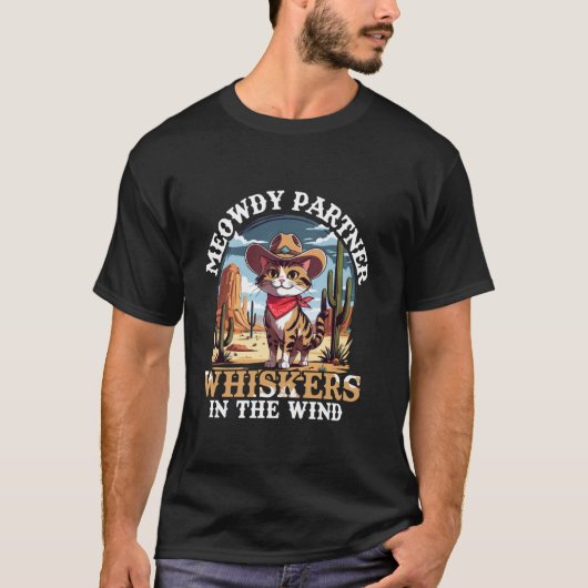 ビンテージ・カウボーイ 風の中のひげ メオーディーパートナー Tシャツ (正面)