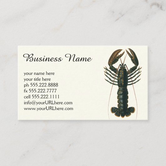 ビンテージ カニ・エビ・カニダンス海洋生物クラステア 名刺 (正面)