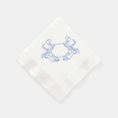 ビンテージ カニ 海岸 ビーチ パーティー 青 縁ありカクテルナプキン (角)