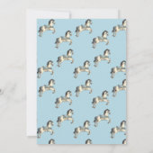 ビンテージ カルーセル ベビーシャワー 招待状 (青) (裏面)