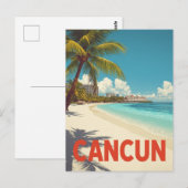 ビンテージ カンクン メキシコ ビーチ 旅行 ポストカード (正面/裏面)