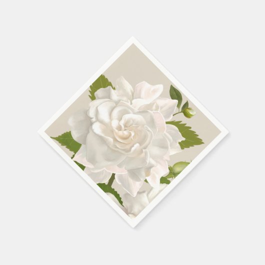 ビンテージ ガーデニア フラワーパターン スタンダードカクテルナプキン (角)