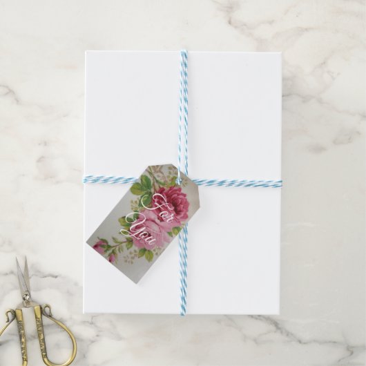 ビンテージ キャベジ ローズ エレガンス ギフトタグ (より糸付き)