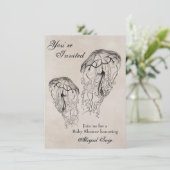 ビンテージ クラゲ ベビーシャワー ビーチ 招待状 (スタンド正面)