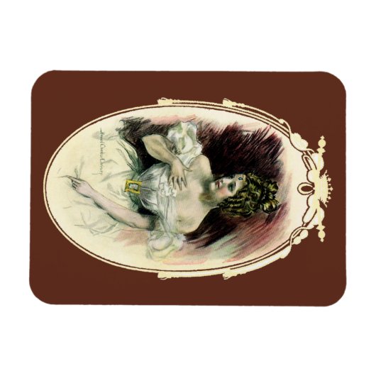 ビンテージ・クリスティ・ガール、 アンティークのウェディング・ポートレート マグネット (横)