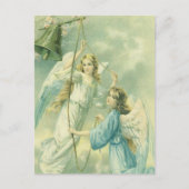 ビンテージ・クリスビクトリアンマス・エンジェルズ・ア・ベル シーズンポストカード (正面)