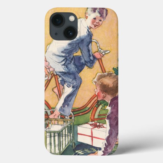 ビンテージ　クリスマスの朝　子どもたちとプレゼント Case-Mate iPhoneケース (裏面)
