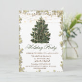 ビンテージ　クリスマスツリー　ゴールドスター　ホリデー 招待状 (スタンド正面)