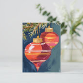 ビンテージ クリスマス オーナメント 水彩画 (スタンド正面)