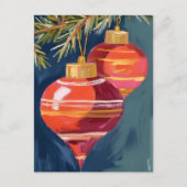 ビンテージ クリスマス オーナメント 水彩画 (正面)