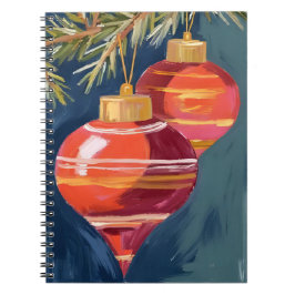 ビンテージ クリスマス オーナメント 水彩画 ノートブック