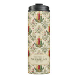 ビンテージ クリスマス キャンドル & オーナメント モノグラム タンブラー