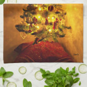 ビンテージ クリスマス ツリー キッチン タオル (折り畳み)