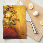 ビンテージ クリスマス ツリー キッチン タオル (四つ折り)