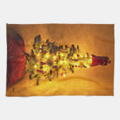 ビンテージ クリスマス ツリー キッチン タオル (横)