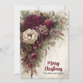 ビンテージ クリスマス バーガンディ フローラル オーダーメイド (正面)