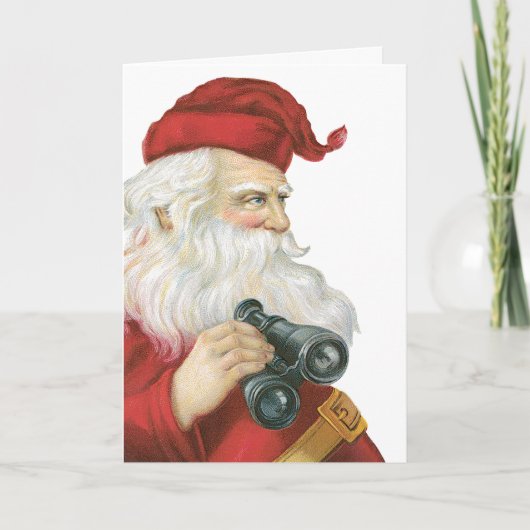 ビンテージ クリスマス 双眼鏡を持ったサンタクロース (正面)