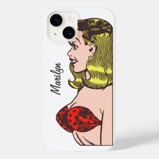 ビンテージ・グラマー・ガール、金髪の爆弾娘がビキニで Case-Mate iPhoneケース (裏面)