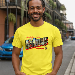 ビンテージ グリーティングズ フロム ニューオーリンズ トラベル ポストカード Tシャツ