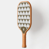 ビンテージ グリーン シルバー レトロ モス ピックルボール パドル (左)