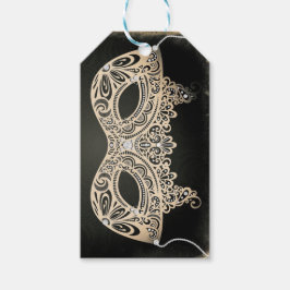 ビンテージ グリーン パール マスカレード マスク スイート 16 パーティー ギフトタグ